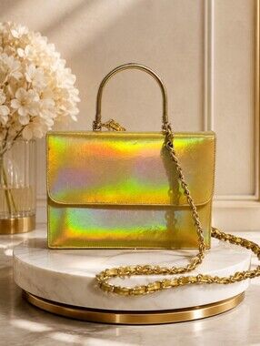 Estilos Gold Iridescent Top-Handle Shoulder Bag